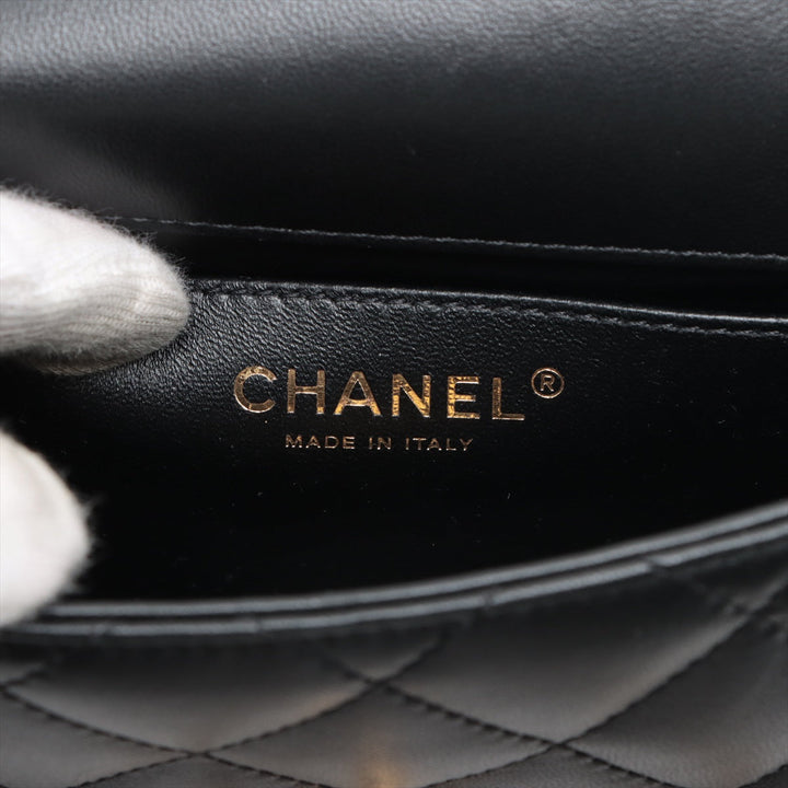Top Quality Chanel Mini Matrasse  2WAY Shoulder Bag Top Handle Black G Gold