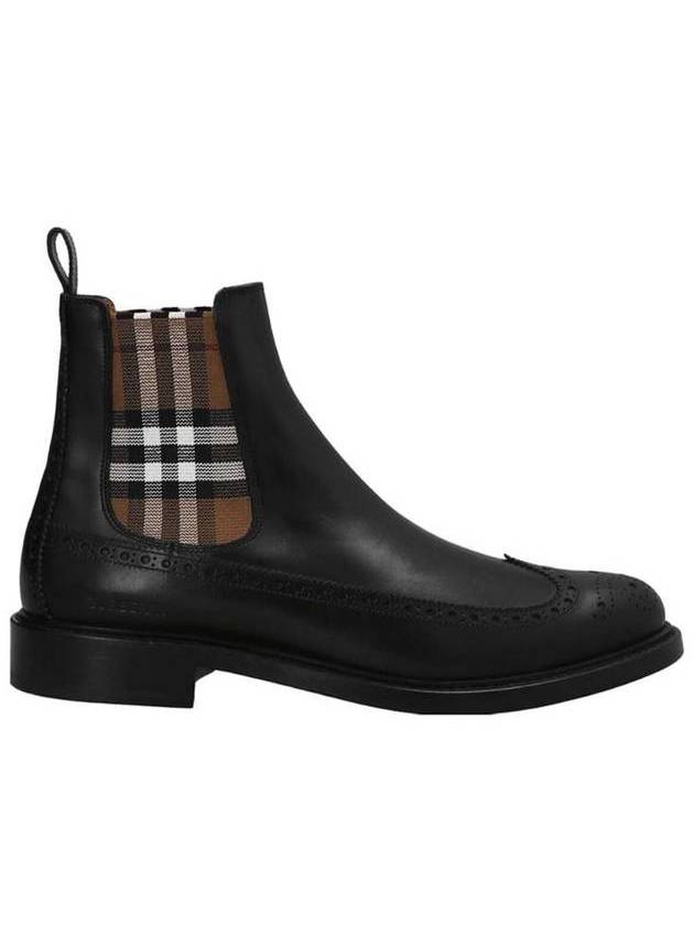 Burberry Tanner Check Chelsea Boots Black