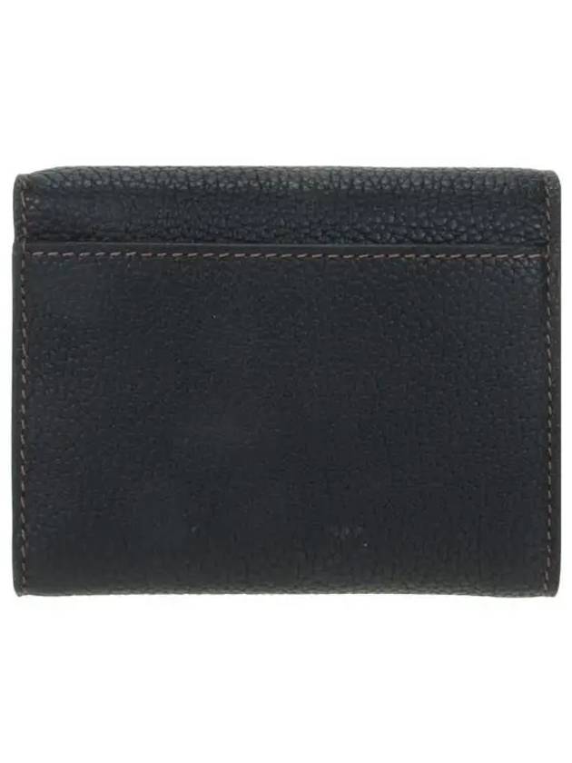 Burberry Monogram Motif Grainy Leather Folding Wallet Black