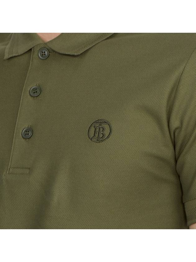 Burberry Logo Embroidery Cotton Polo Shirt Green