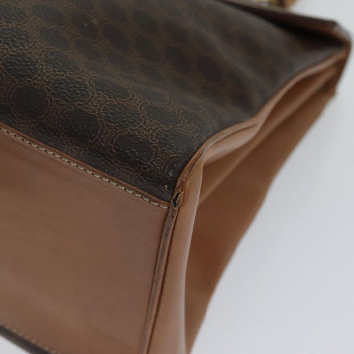 Celine Macadam Canvas Hand Bag PVC Brown  71007