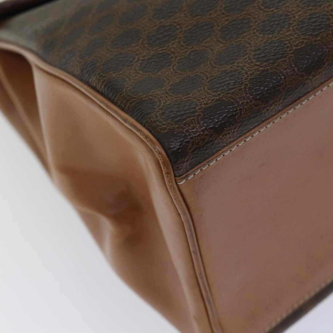 Celine Macadam Canvas Hand Bag PVC Brown  71007