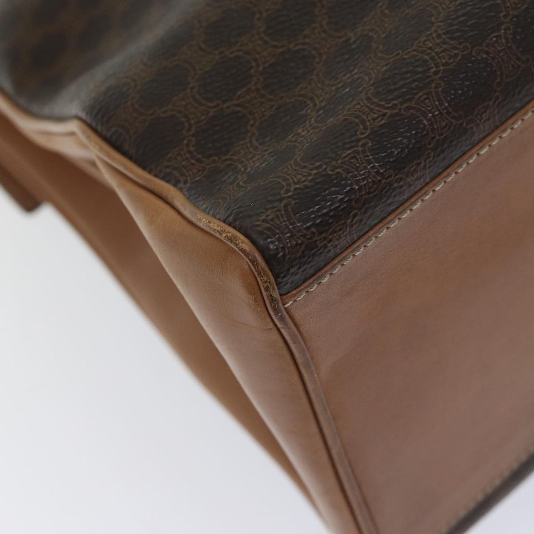 Celine Macadam Canvas Hand Bag PVC Brown  71007