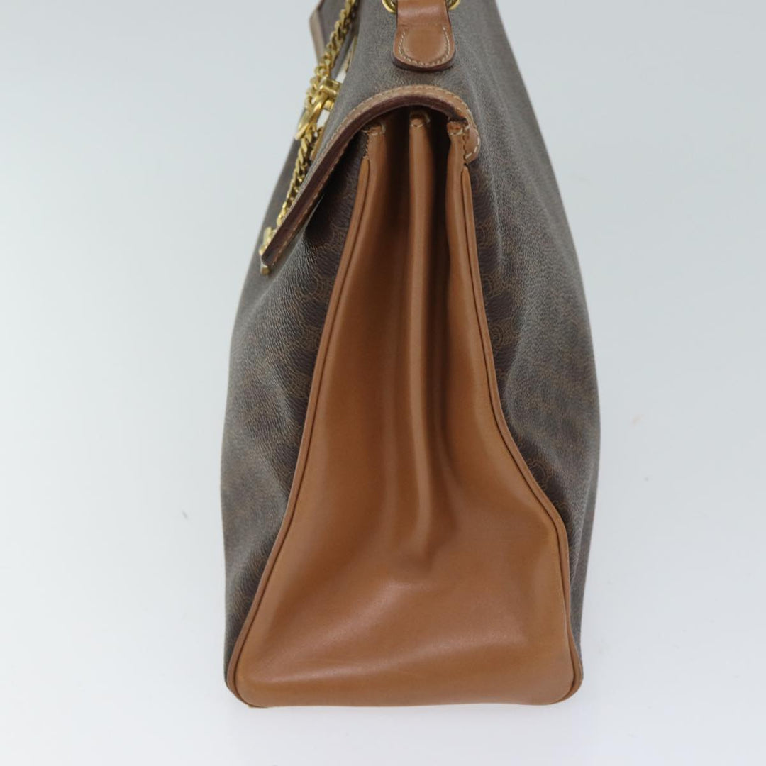 Celine Macadam Canvas Hand Bag PVC Brown  71007