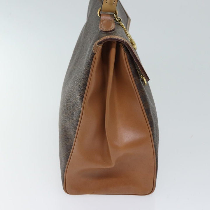 Celine Macadam Canvas Hand Bag PVC Brown  71007