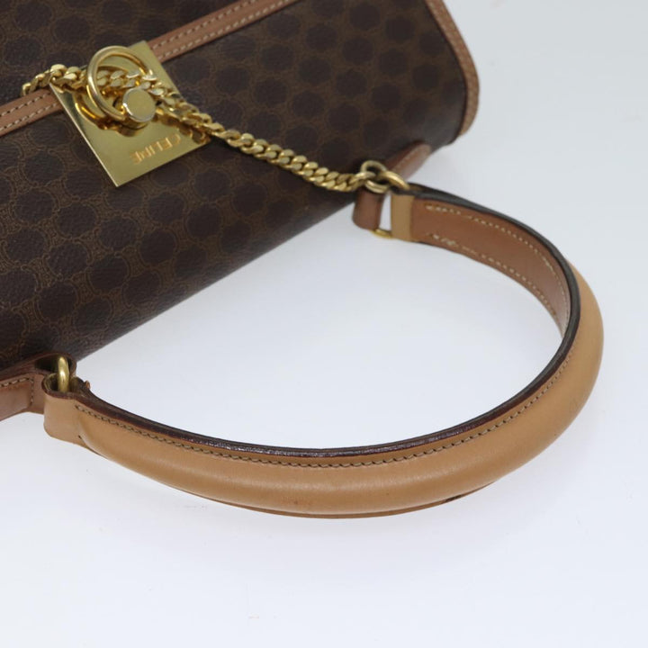 Celine Macadam Canvas Hand Bag PVC Brown  71007