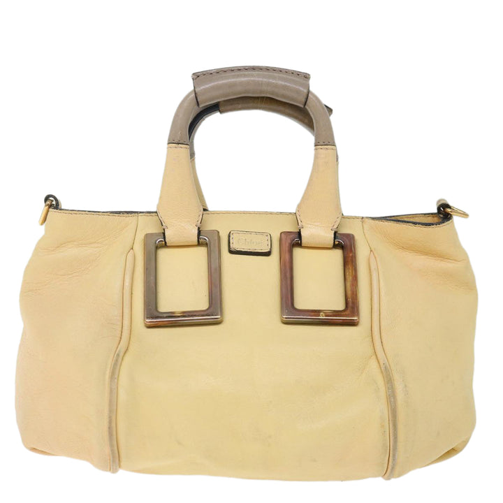 Chloe Etel Hand Bag Leather 2way Cream 71009