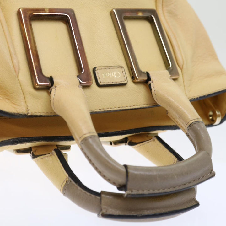Chloe Etel Hand Bag Leather 2way Cream 71009