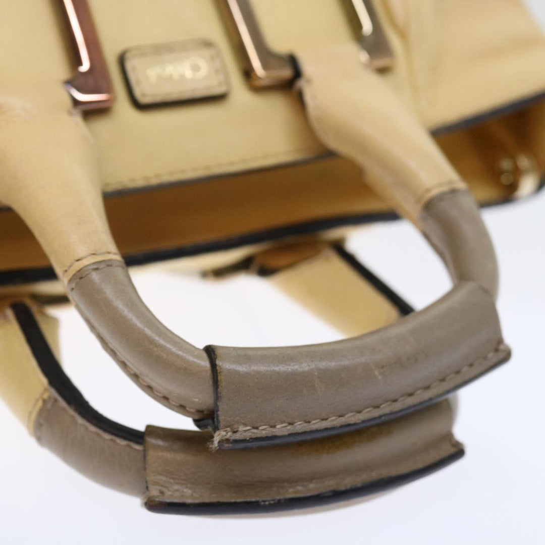 Chloe Etel Hand Bag Leather 2way Cream 71009
