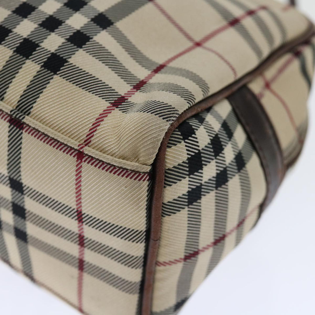 BURBERRY Nova Check Hand Bag Canvas Beige Auth 71011