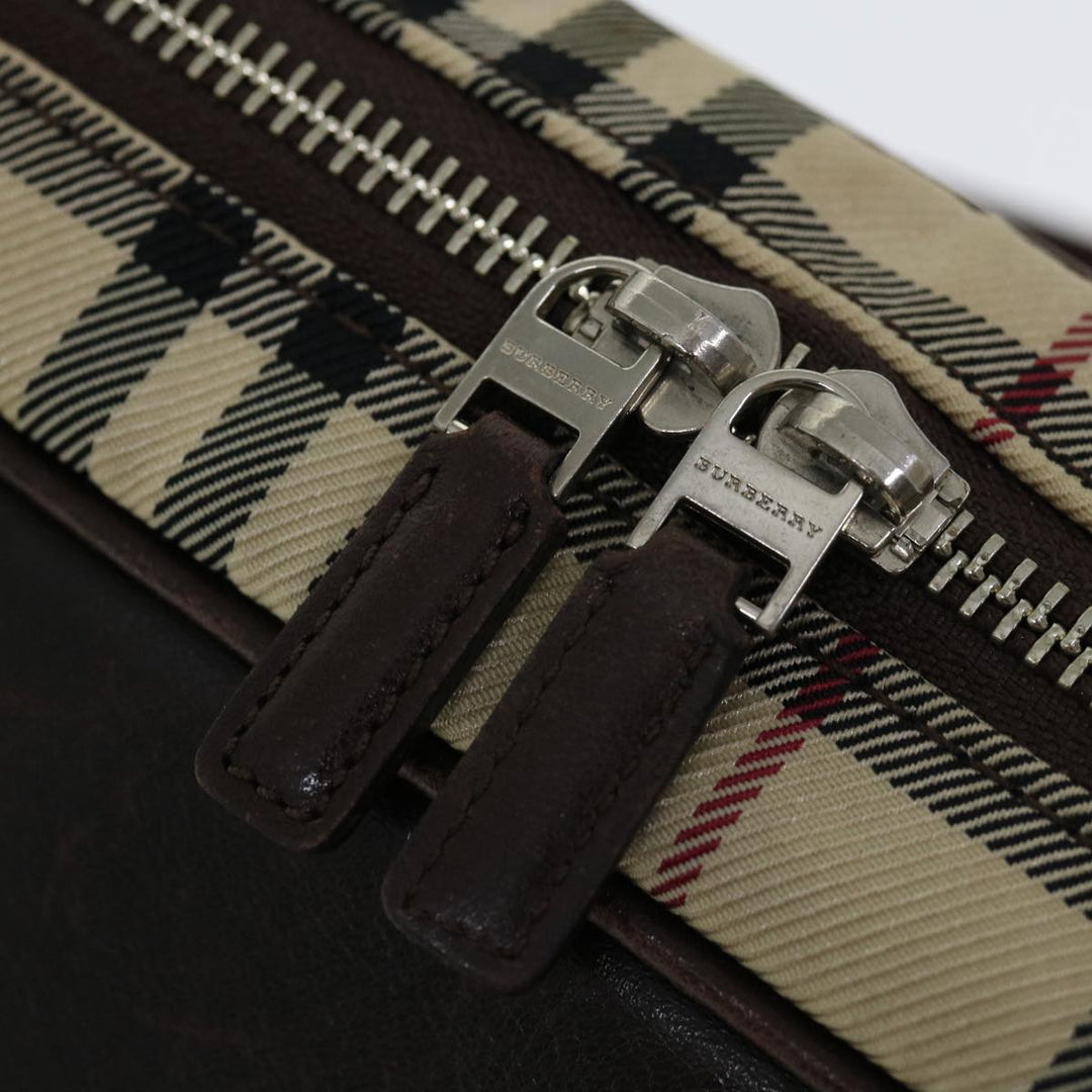 BURBERRY Nova Check Hand Bag Canvas Beige Auth 71011