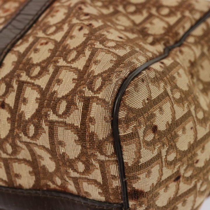 CHRISTIAN Top quality Dior Trotter Canvas Boston Bag Brown Auth 71020