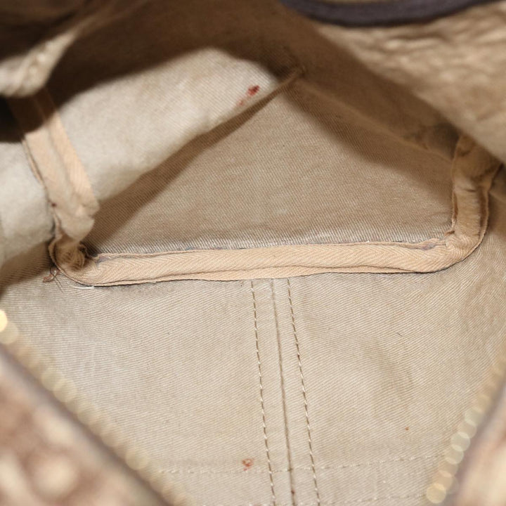 CHRISTIAN Top quality Dior Trotter Canvas Boston Bag Brown Auth 71020