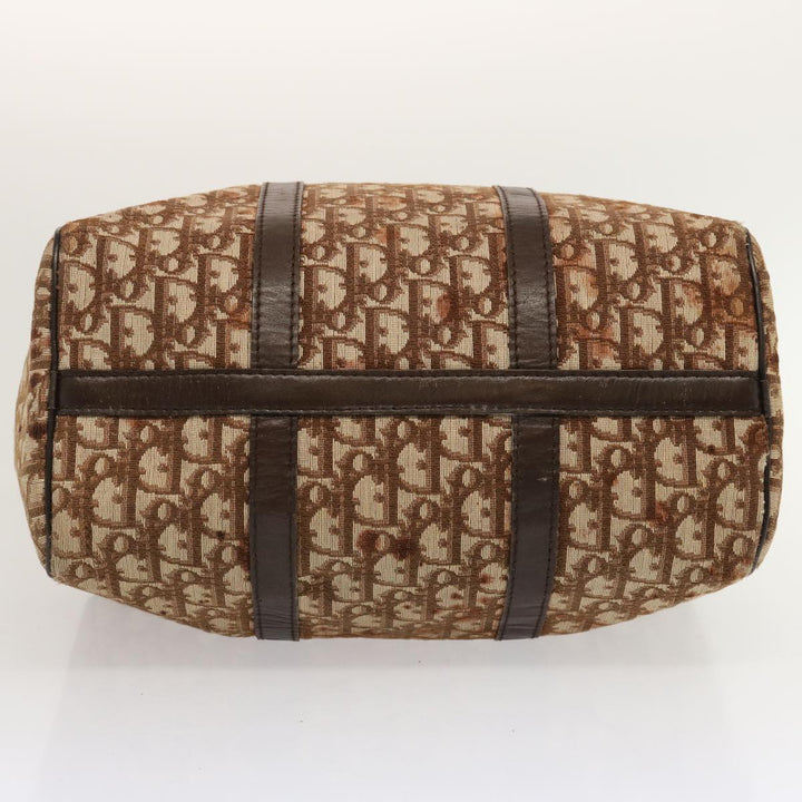 CHRISTIAN Top quality Dior Trotter Canvas Boston Bag Brown Auth 71020