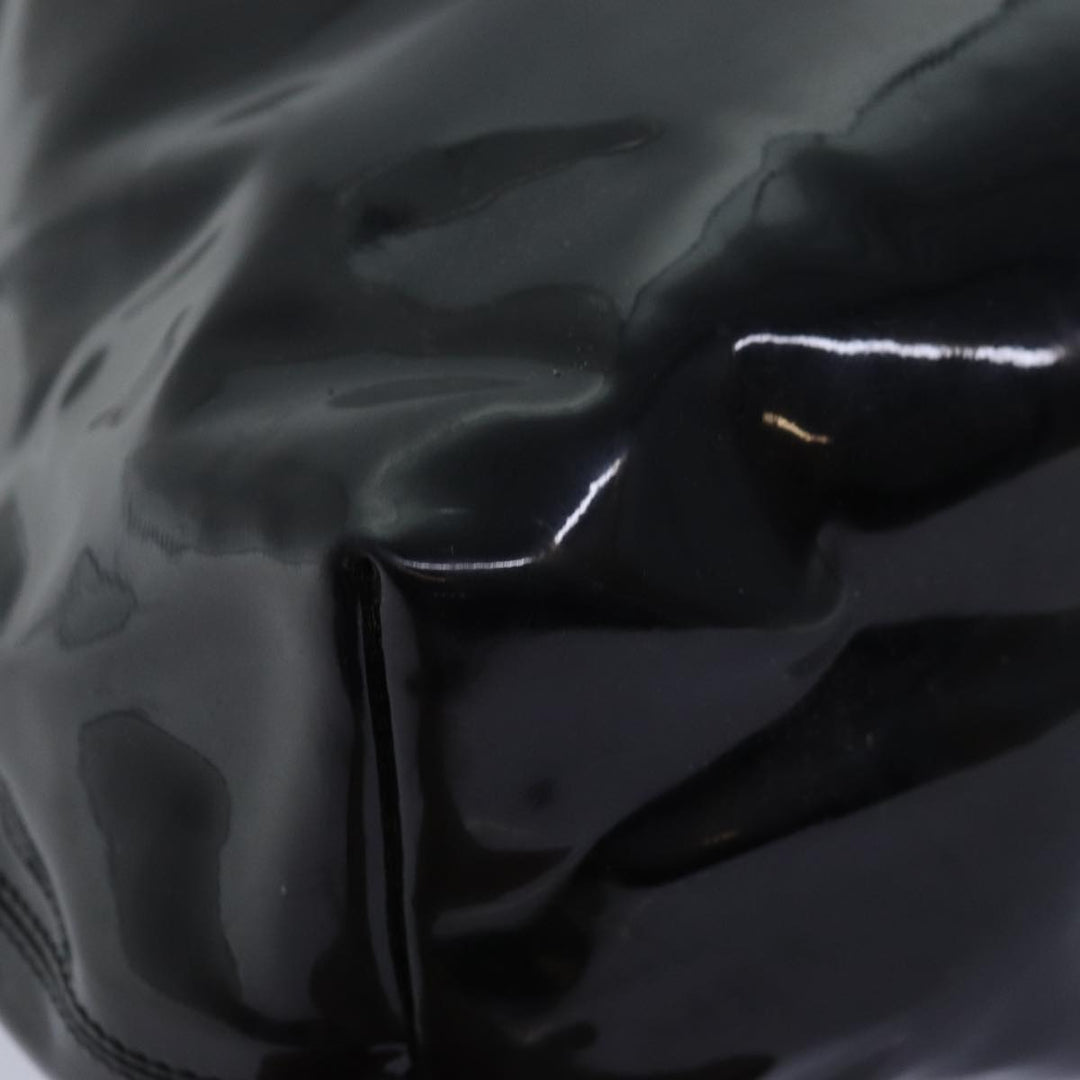 Celine Hand Bag Patent leather Black Auth 71034