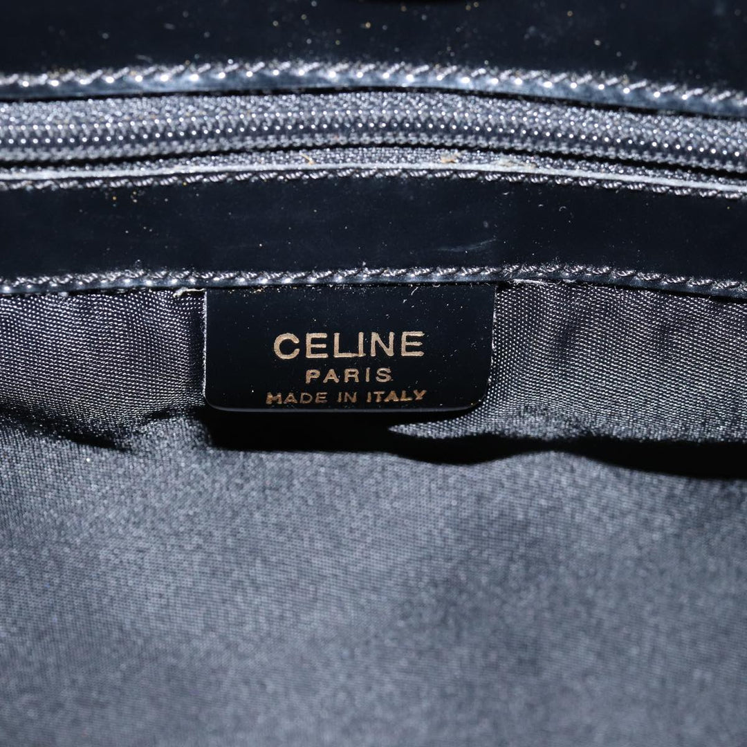 Celine Hand Bag Patent leather Black Auth 71034