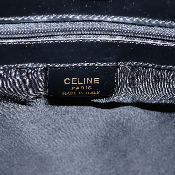 Celine Hand Bag Patent leather Black Auth 71034