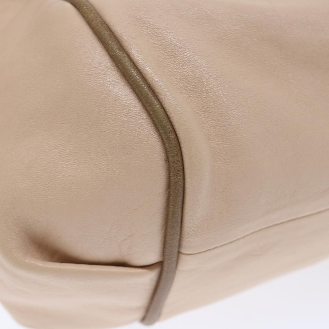 Chloe Etel Hand Bag Leather 2way Beige Black 71071