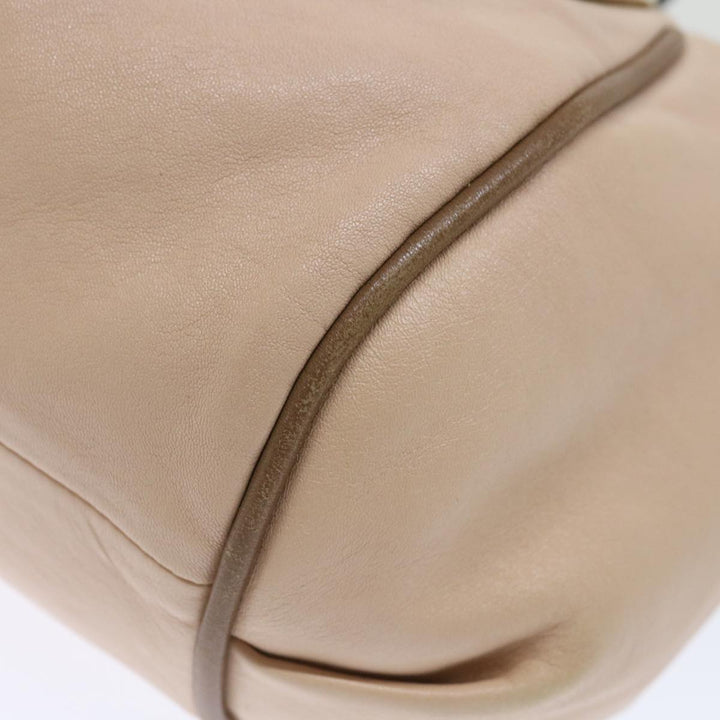 Chloe Etel Hand Bag Leather 2way Beige Black 71071