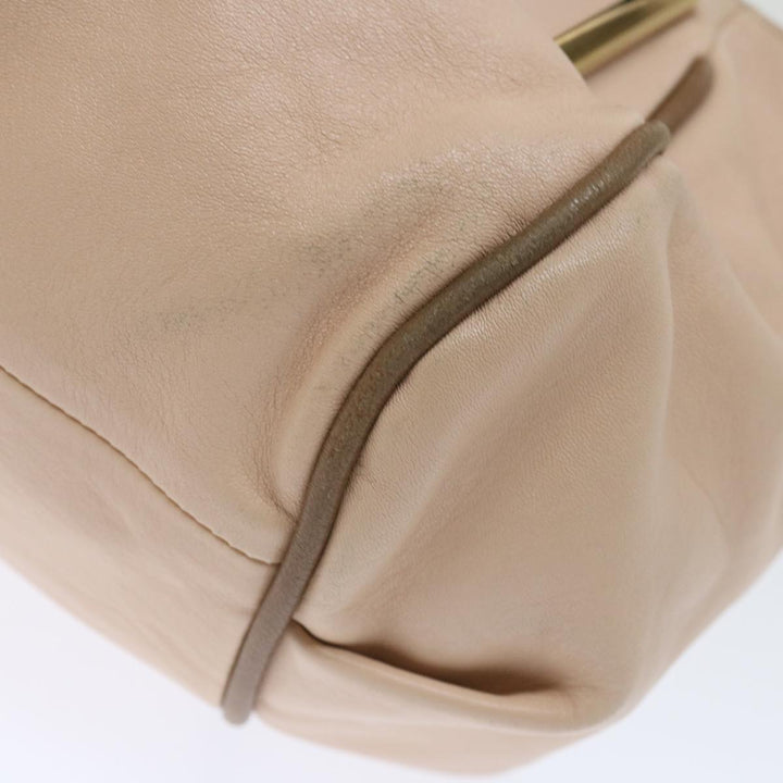 Chloe Etel Hand Bag Leather 2way Beige Black 71071