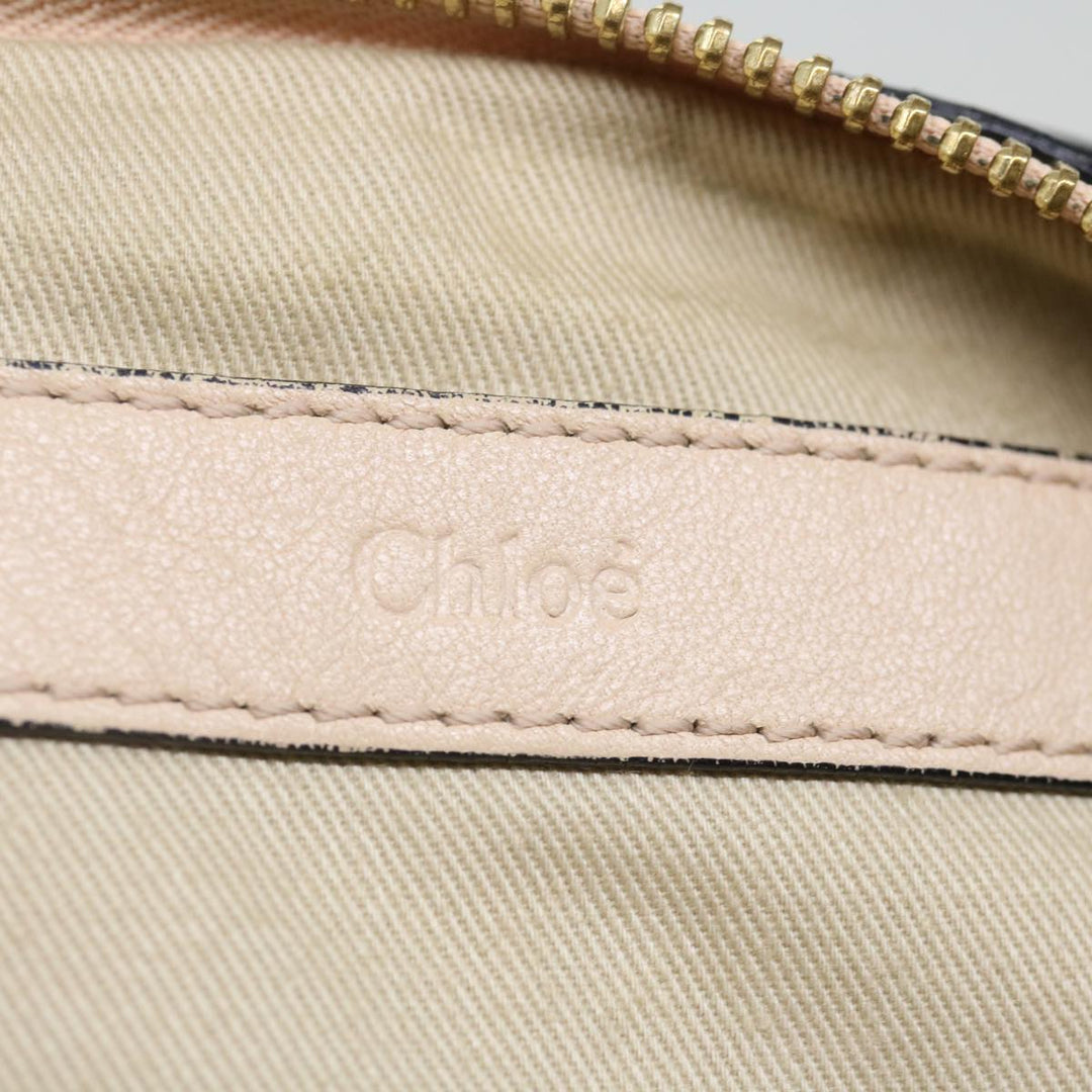 Chloe Etel Hand Bag Leather 2way Beige Black 71071