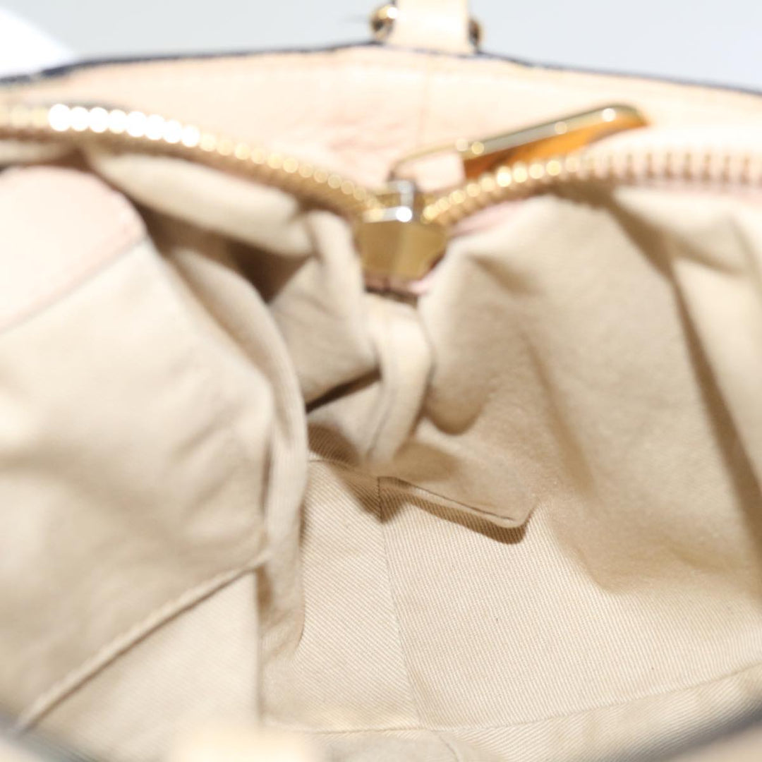 Chloe Etel Hand Bag Leather 2way Beige Black 71071