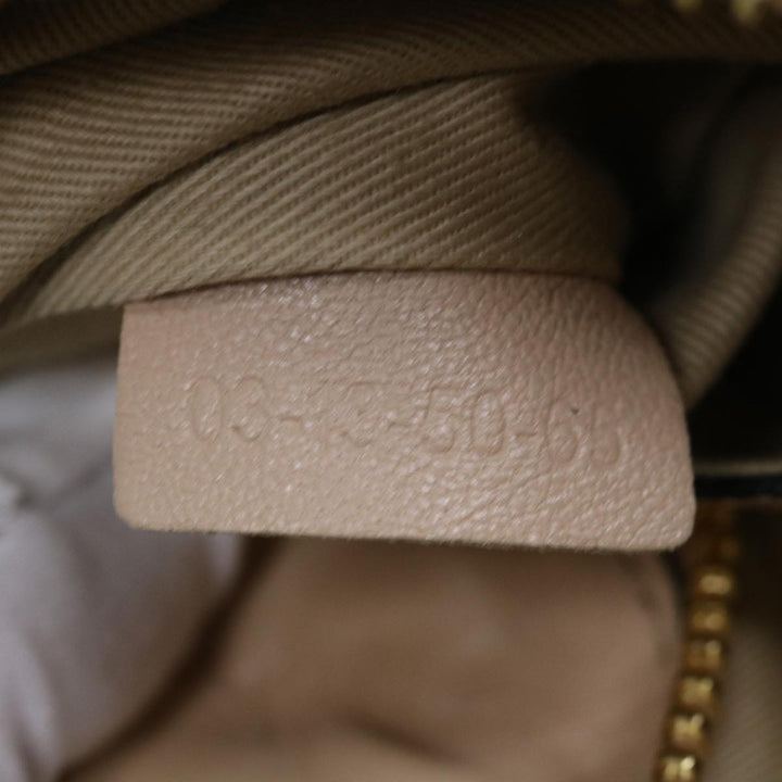 Chloe Etel Hand Bag Leather 2way Beige Black 71071