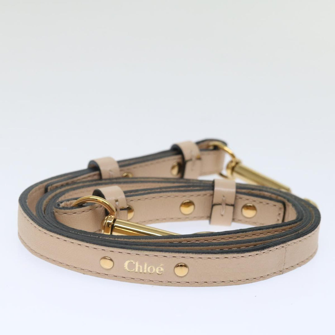 Chloe Etel Hand Bag Leather 2way Beige Black 71071