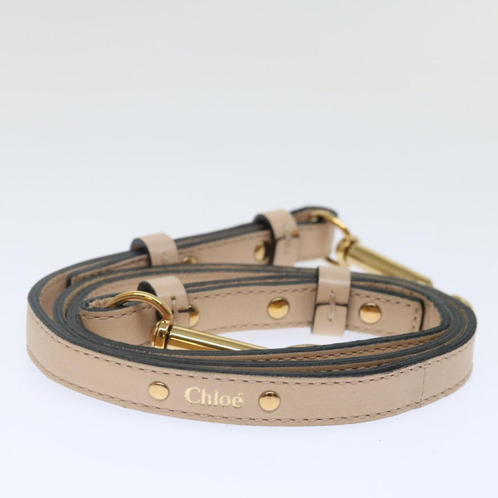 Chloe Etel Hand Bag Leather 2way Beige Black 71071