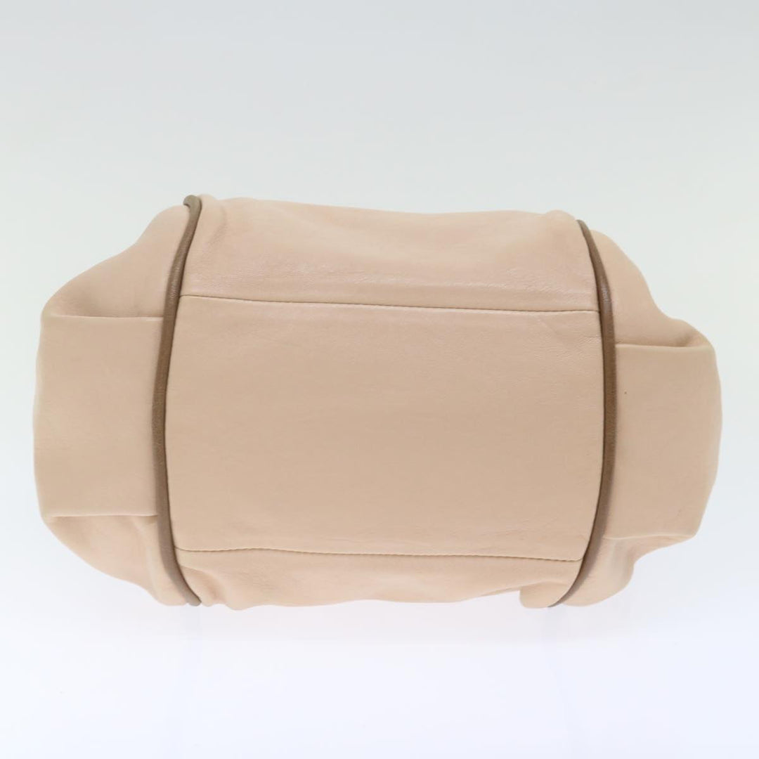 Chloe Etel Hand Bag Leather 2way Beige Black 71071