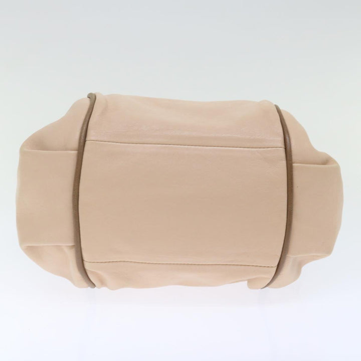 Chloe Etel Hand Bag Leather 2way Beige Black 71071