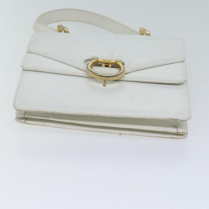 Celine Hand Bag Leather White Auth 71163