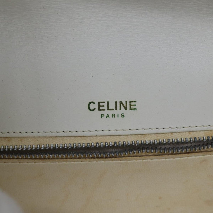 Celine Hand Bag Leather White Auth 71163