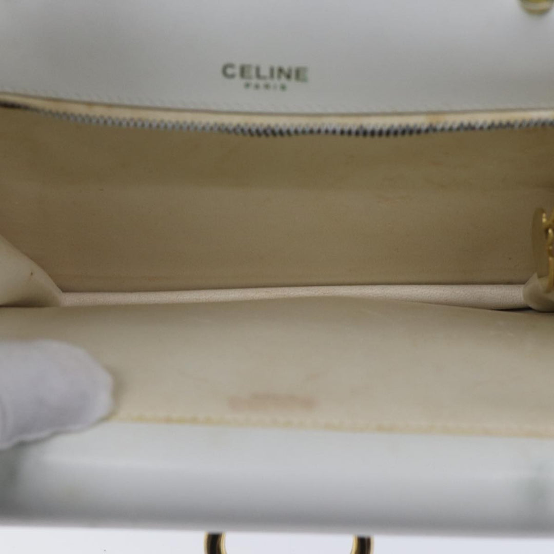 Celine Hand Bag Leather White Auth 71163