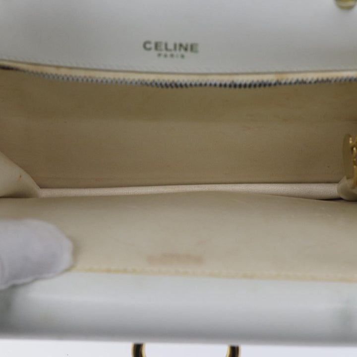 Celine Hand Bag Leather White Auth 71163