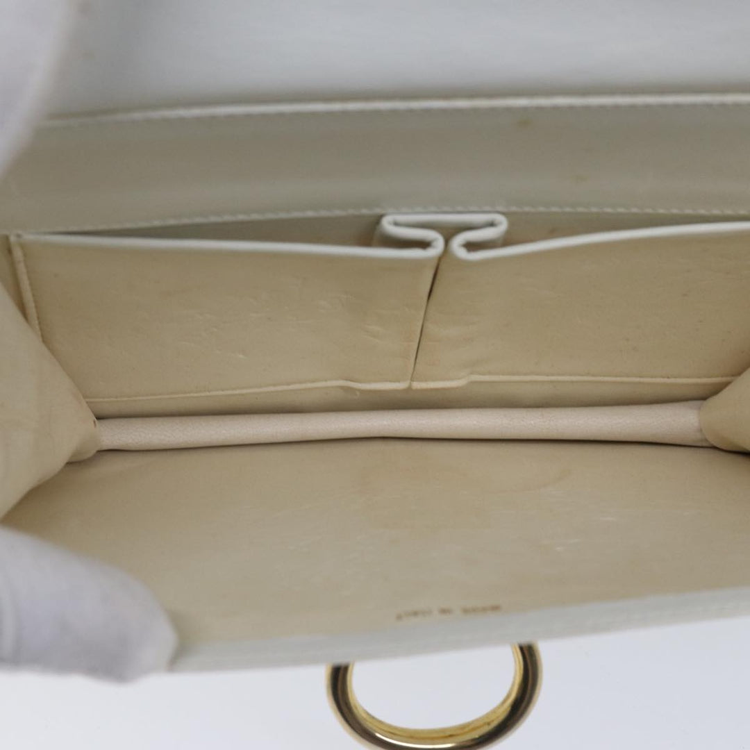 Celine Hand Bag Leather White Auth 71163
