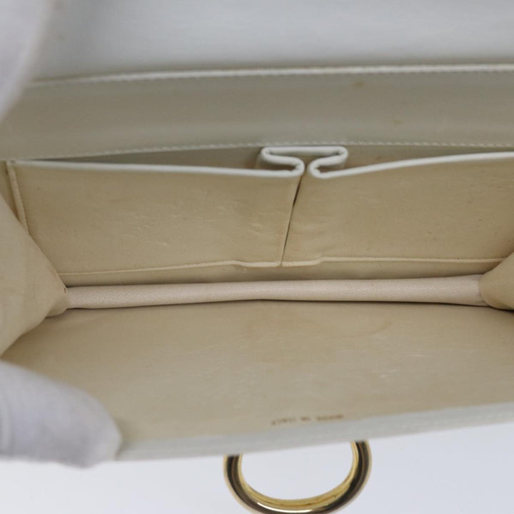 Celine Hand Bag Leather White Auth 71163