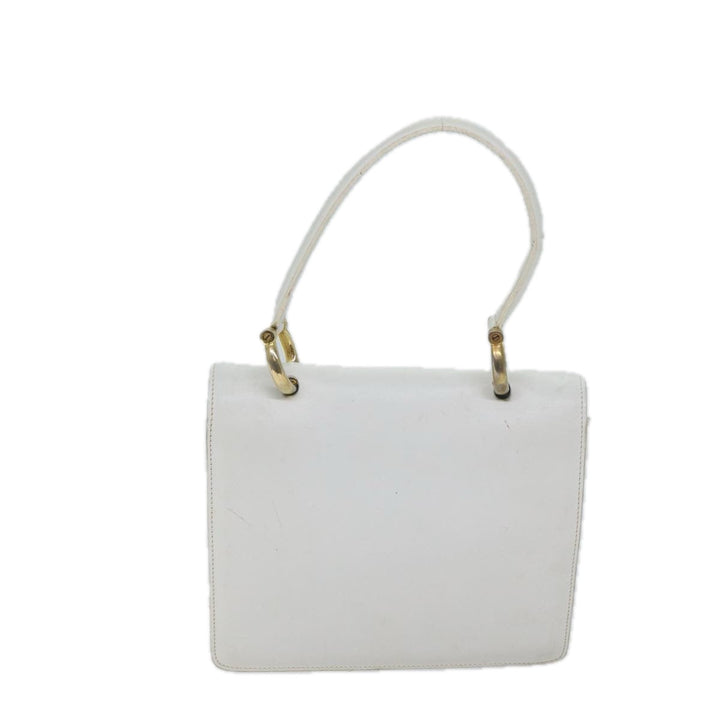 Celine Hand Bag Leather White Auth 71163