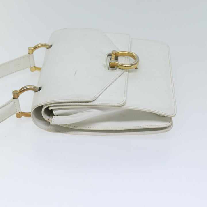 Celine Hand Bag Leather White Auth 71163