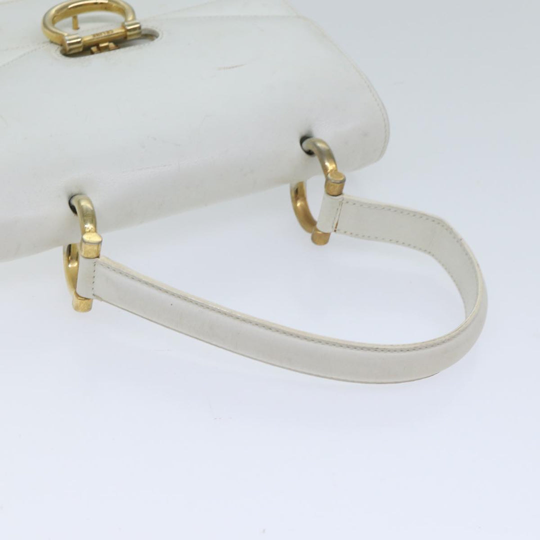Celine Hand Bag Leather White Auth 71163