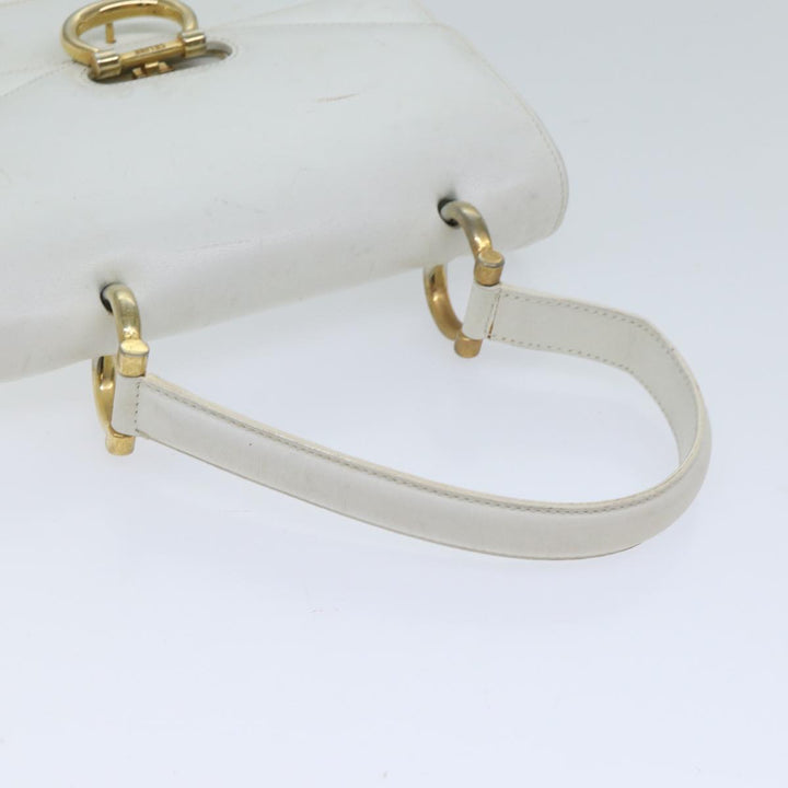 Celine Hand Bag Leather White Auth 71163