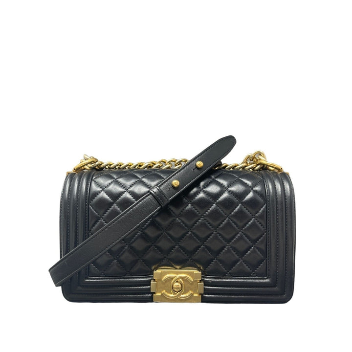 Top Quality Chanel Top Quality Chanel Boy New Bag Quilted Lambskin Old Medium - Black