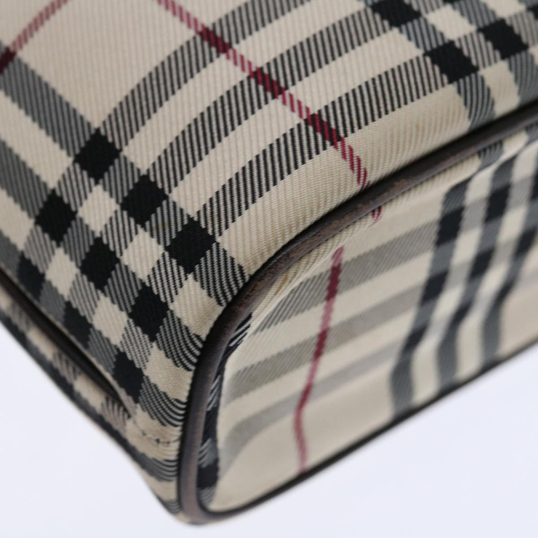 Top Quality Burberry Nova Check Hand Bag Canvas Beige Dark Brown Auth 71231