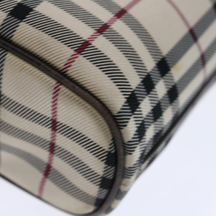 Top Quality Burberry Nova Check Hand Bag Canvas Beige Dark Brown Auth 71231