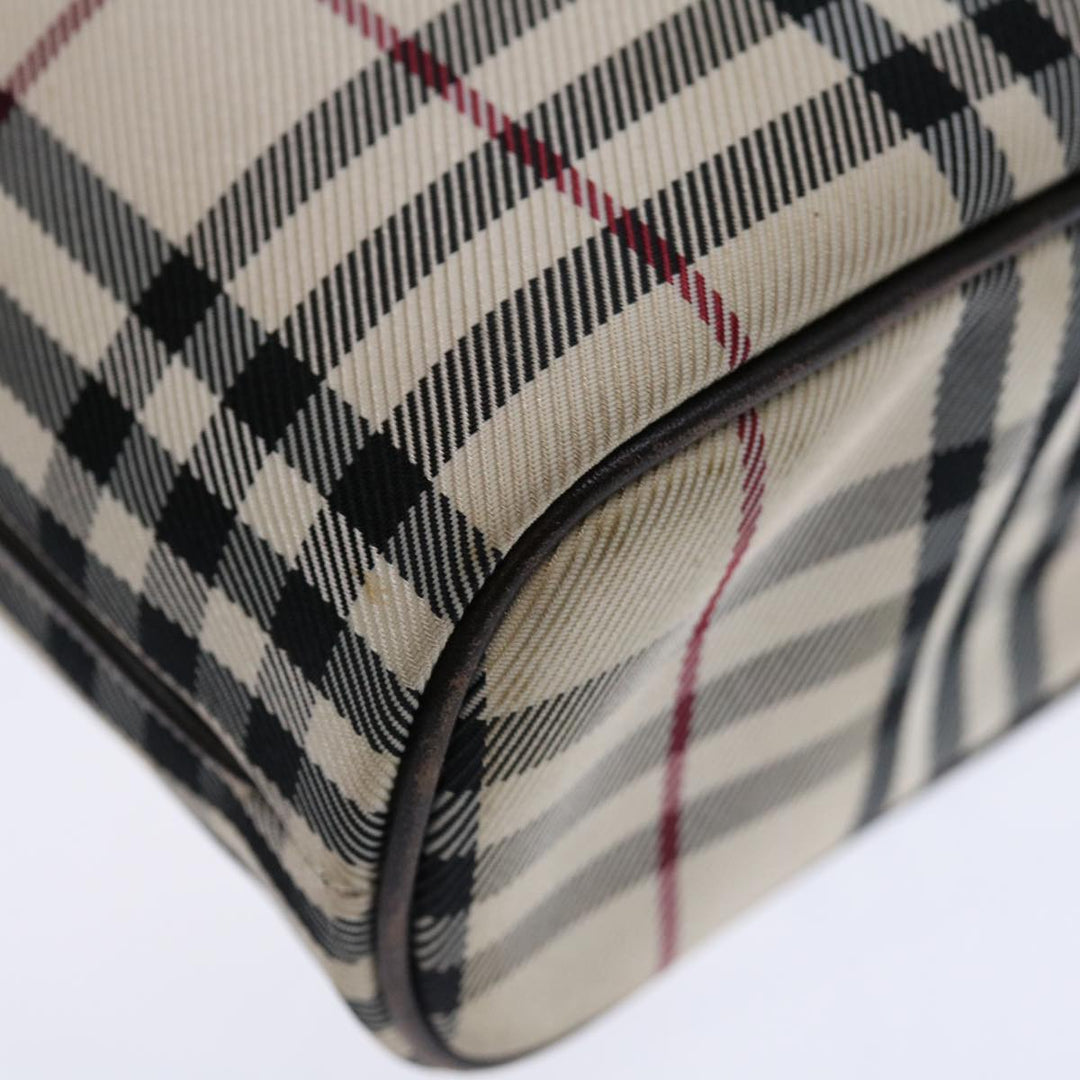 Top Quality Burberry Nova Check Hand Bag Canvas Beige Dark Brown Auth 71231