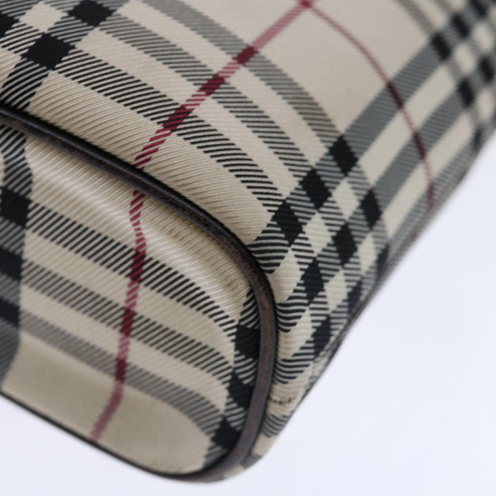 Top Quality Burberry Nova Check Hand Bag Canvas Beige Dark Brown Auth 71231