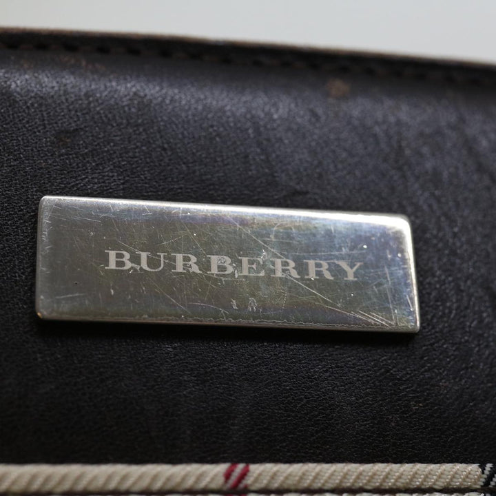 Top Quality Burberry Nova Check Hand Bag Canvas Beige Dark Brown Auth 71231