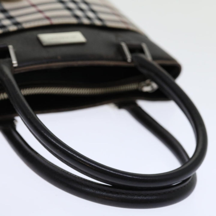 Top Quality Burberry Nova Check Hand Bag Canvas Beige Dark Brown Auth 71231