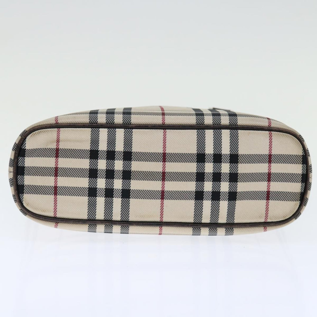 Top Quality Burberry Nova Check Hand Bag Canvas Beige Dark Brown Auth 71231