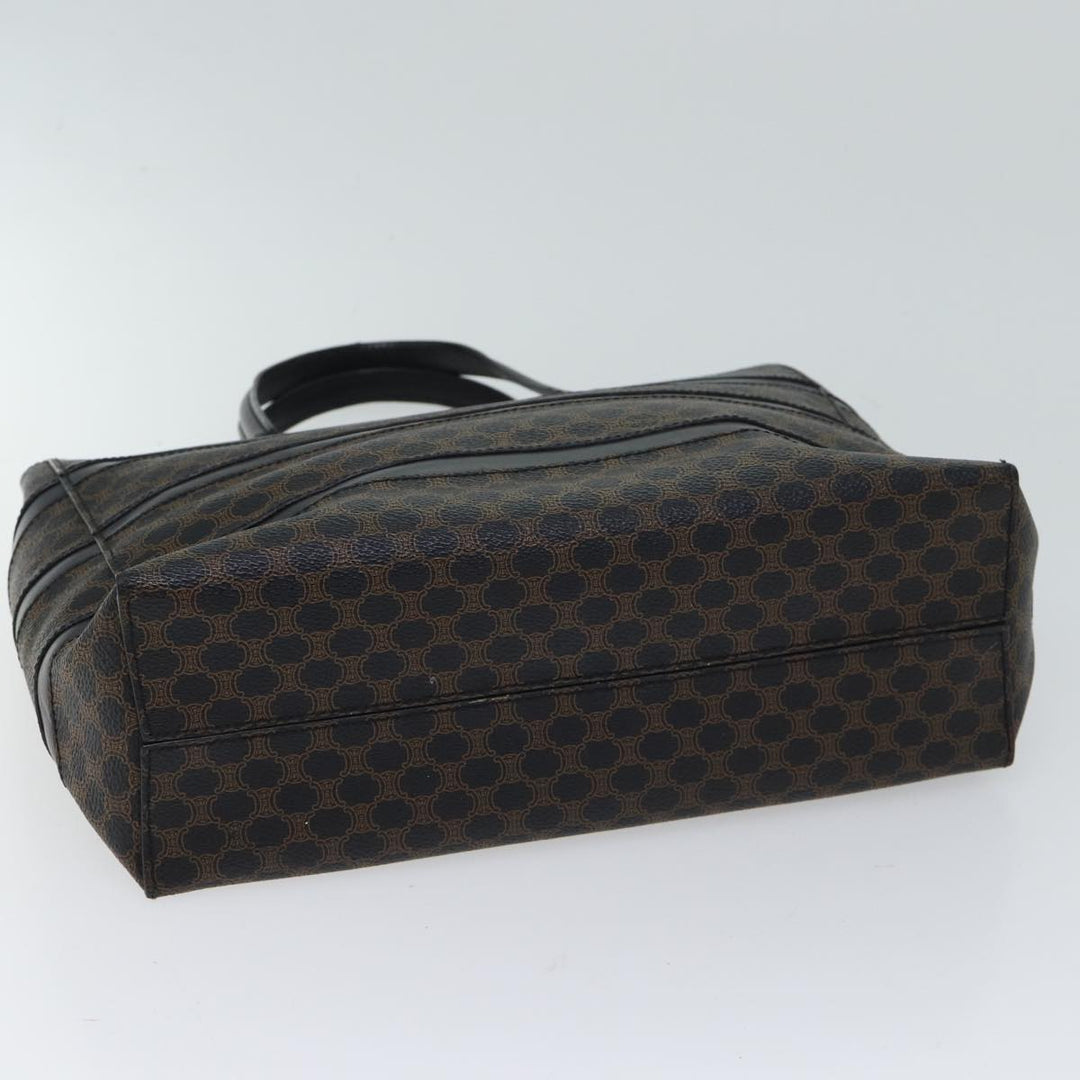 Celine Macadam Canvas Hand Bag PVC Black Auth 71339